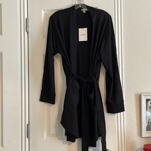 NWT Cuyana Organic Pima Robe M/L Black